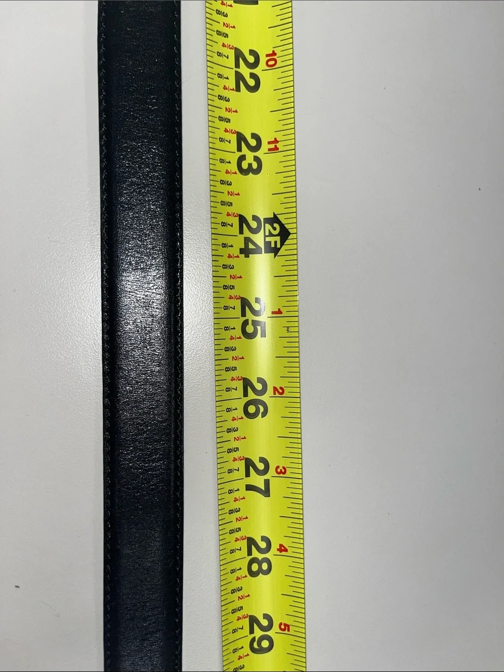 de Vecchi Black Leather Belt with Gold Buckle / Medium